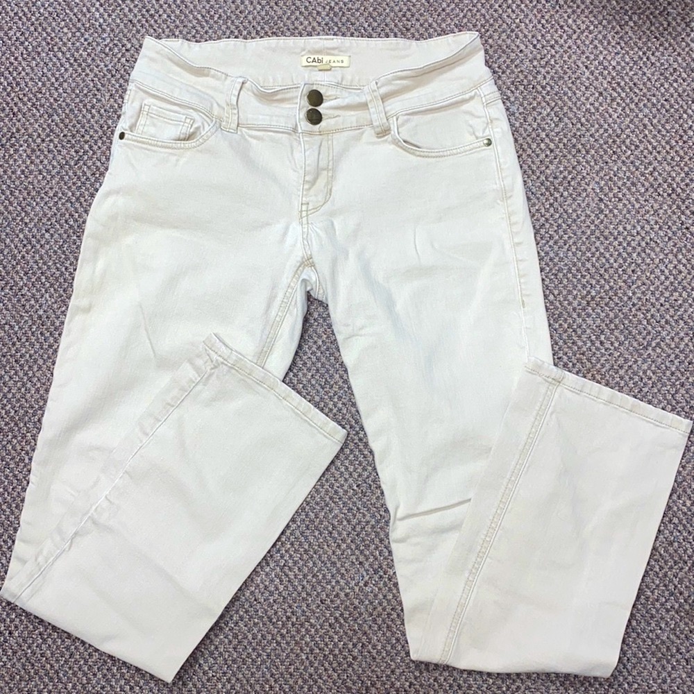 Cabi beige jeans midrise size 8
